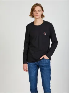 Black Mens Long Sleeve T-Shirt Calvin Klein Jeans - Men #826330
