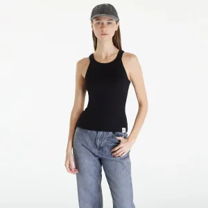 Calvin Klein Jeans Variegated Rib Woven Tank Top Black #3115729