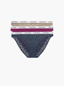 Calvin Klein Set of Three Women's Lace Panties in Beige, Purple and Blue - Women
