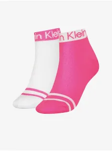 Calvin Klein Set of two pairs of women's socks in pink and white Calvin Kle - Ladies