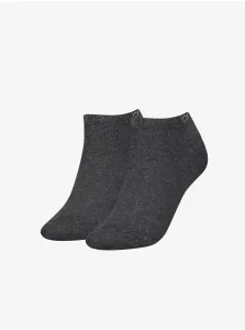 Set of two pairs of women's socks in dark gray Calvin Klein Un - Ladies