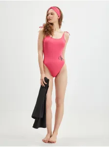 Calvin Klein Women's One-piece Swimsuit, Headband and Towel Set in Pink and Black b - Women #2003580