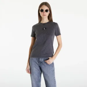 Calvin Klein Jeans Label Washed Rib Slim Short Sleeve Tee Gray #3115693