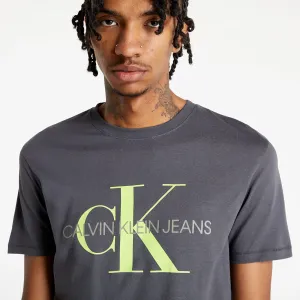Calvin Klein Jeans Seasonal Monogram Tee Gray Pinstripe/Acid Lime #214903