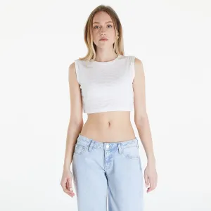 Calvin Klein Jeans Aop Cropped Tank Top Warp Logo White #3120470