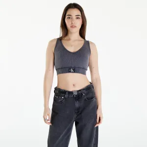 Calvin Klein Jeans Label Washed Rib Crop Top Washed Black #3091016