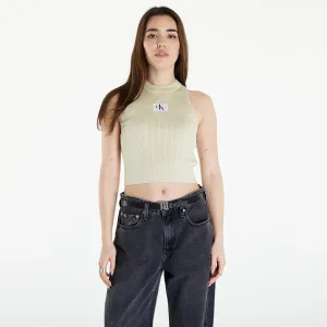 Calvin Klein Jeans Woven Label SweaterTank Top Green Haze #3091039