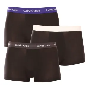 Calvin Klein Cotton Stretch Classic Fit Low Rise Trunk 3-Pack Black/ Off White/ Black/ Purple #2511751