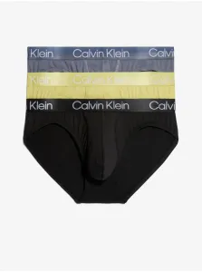 Calvin Klein Set of three men's briefs in black, yellow and grey 3PK Calvin Klei - Men #2836069