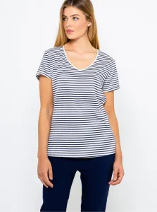 Blue and white striped basic T-shirt CAMAIEU - Women