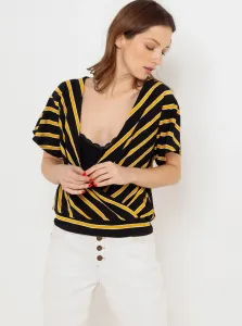 Black-yellow striped blouse with folding CAMAIEU - Ladies #233512