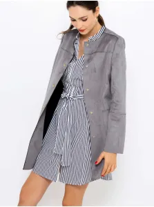Grey light coat in suede camaieu - Women