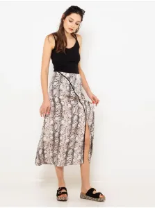 Grey patterned skirt with slit CAMAIEU - Women #233561
