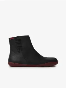 Black Women Leather Ankle Boots Camper Uggy Igar - Women