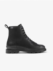 Black Women's Leather Ankle Boots Camper Brutus - Women #2862434