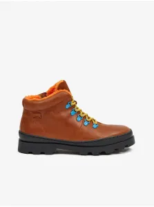 Brown Kids Leather Ankle Boots Camper - Guys