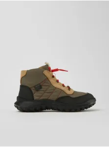 Khaki Kids Outdoor Ankle Boots with Suede Details Camper - Guys #790721
