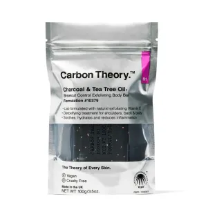 Carbon Theory Sapone corpo esfoliante Charcoal & Tea Tree Oil Breakout Control (Exfoliating Body Bar) 100 g