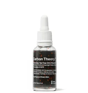 Carbon Theory Siero disintossicante Charcoal, Tea Tree Oil & Vitamin E Breakout Control (Overnight Detox Serum) 30 ml