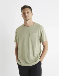 Celio Linen T-shirt Belino with pocket - Men