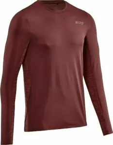 CEP W1136 Run Shirt Long Sleeve Men Dark Red XL Maglietta da corsa a maniche lunghe