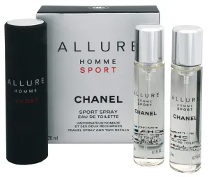 Chanel Allure Homme Sport - EDT 20 ml (flacone ricaricabile) + ricarica (2 x 20 ml) 60 ml