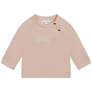 Chloe Baby Girls Embroidered Logo Sweater Pink - 3Y PINK