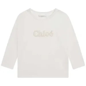Chloe Girls Embroidered Long Sleeve T-shirt White - 14Y WHITE