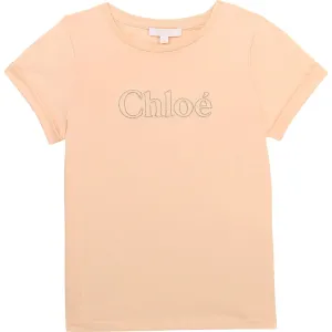 Chloé Girls Pale Pink Cotton Logo T-Shirt - 14Y PINK