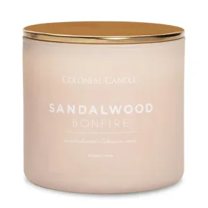 Colonial Candle Candela profumata con tre stoppini Sandalwood Bonfire 411 g