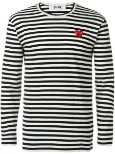 COMME DES GARCONS PLAY - T-shirt In Cotone A Righe Con Logo