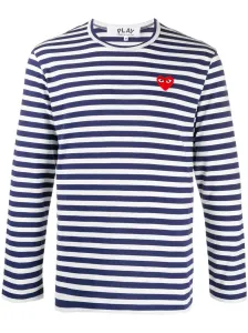 COMME DES GARCONS PLAY - T-shirt In Cotone A Righe Con Logo #2651087