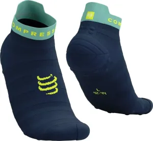Compressport Pro Racing Socks V4.0 Ultralight Run Low Dress Blues/Eggshell Blue/Green Sheen T1 Calzini da corsa