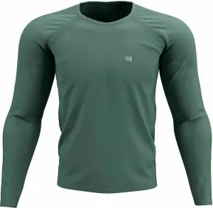 Compressport Training T-Shirt Silver Pine XL Maglietta da corsa a maniche lunghe