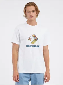 White Men's T-Shirt Converse Star Chevron - Men #2835603