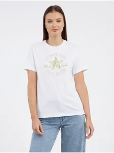 White Women's T-Shirt Converse Chuck Taylor Floral - Women #2701938