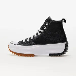 Black Leather Ankle Sneakers on the Converse Run Star Hike platform - Men