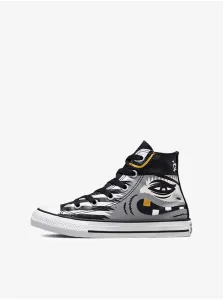 Black-Grey Kids Patterned Ankle Sneakers Converse Chuck Taylor - Unisex #114875