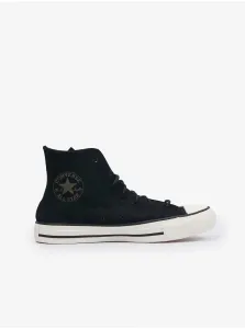 Black Women's Leather Ankle Sneakers Converse Chuck Taylor All Sta - Ladies #2834591