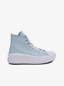Light Blue Girly Ankle Sneakers on Converse Chuck T Platform - Girls