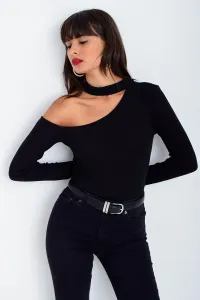 Cool & Sexy Women's Black One Shoulder Blouse CG53