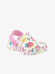 White Girly Patterned Slippers Coqui Little Frog - Girls