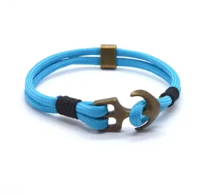 Cordell Bracciale in paracord celeste con ancora Anchor