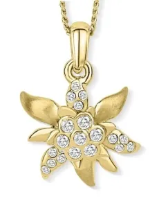 CRYSTalp Splendida collana placcata in oro Stella alpina con cristalli 3159.G