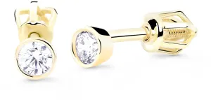 Cutie Diamonds Delicati orecchini a lobo in oro giallo con diamanti DZ8017-30-00-X-1