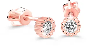 Cutie Diamonds Minimalisti orecchini a lobo in oro rosa con diamanti DZ60236-30-00-X-4