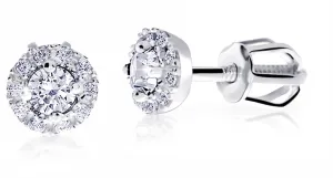 Cutie Diamonds Splendidi orecchini a lobo in oro bianco con diamanti DZ9002-3100-30-00-X-2