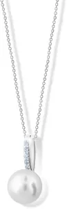 Cutie Jewellery Ciondolo esclusivo in oro bianco con perla vera e zirconi Z6309-3166-40-10-X-2