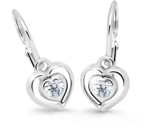 Cutie Jewellery Orecchini a cuore da bambina C2752-10-X-2 bianco
