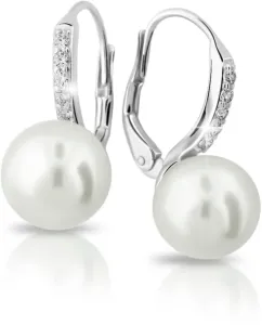Cutie Jewellery Orecchini lussuosi in oro bianco con perle vere e zirconi Z6432-3122-50-10-X-2